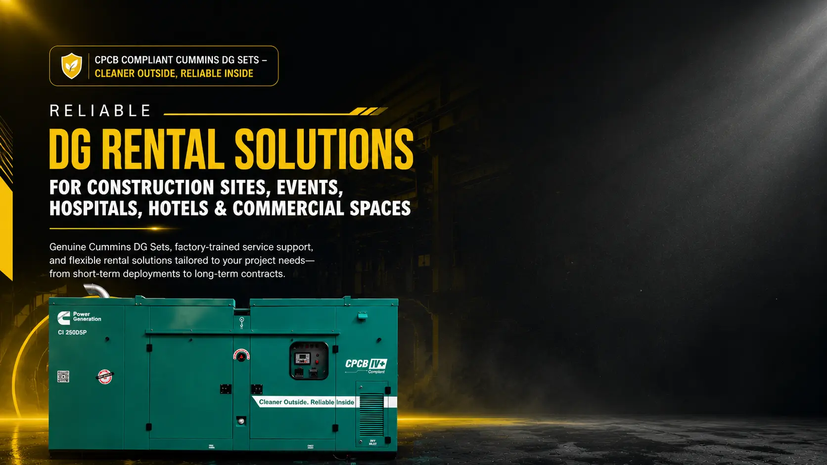 Cummins DG Set Banner